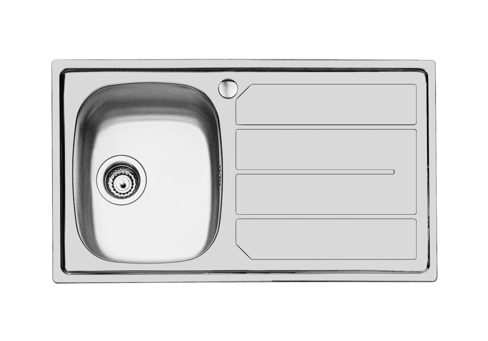 1186560 -S1000 SINK 86X50 1B+DR NOT POLISHED +1 WAY SIPHON+WASTE FITTING W.OVERFL.-FOSTER